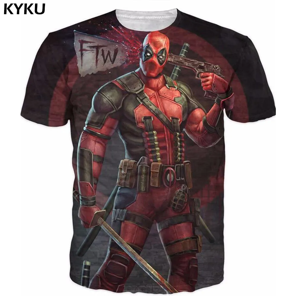 2016 New Arrive American Comic Badass Deadpool T-Shirt Tees Men Women Cartoon Characters 3D t shirt Funny Casual tee shirts top