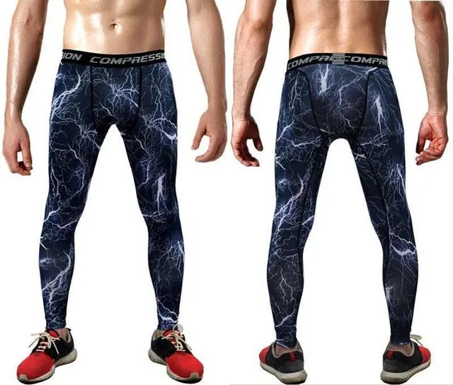 2017 Men Compression Pants Casual Tights Camouflage Pants Bodybuilding Mans High Elasticity Joggers Crossfit Skinny Leggings