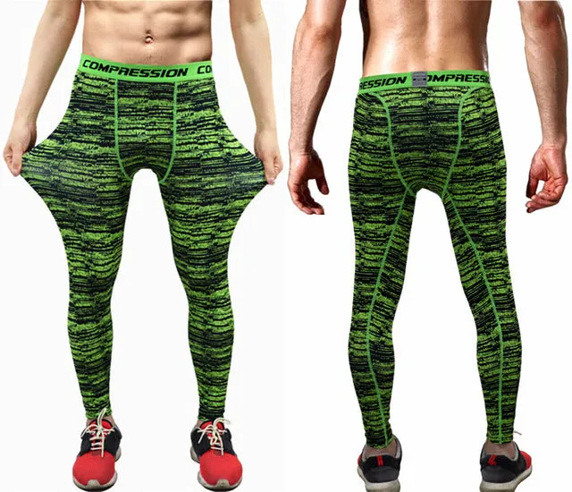 2017 Men Compression Pants Casual Tights Camouflage Pants Bodybuilding Mans High Elasticity Joggers Crossfit Skinny Leggings