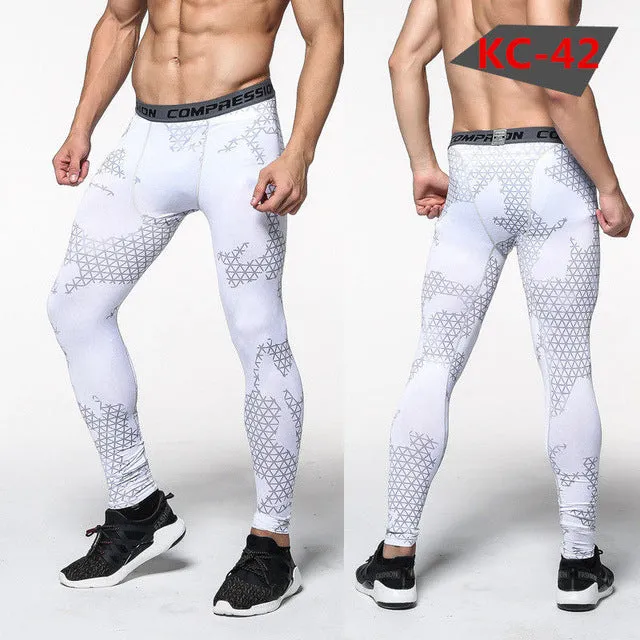 2017 Men Compression Pants Casual Tights Camouflage Pants Bodybuilding Mans High Elasticity Joggers Crossfit Skinny Leggings