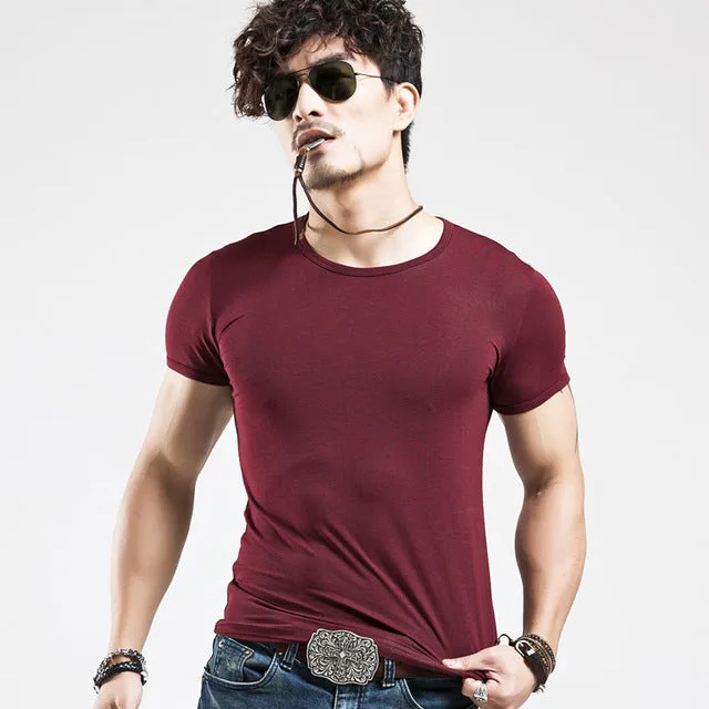 2017 MRMT Brand Clothing 10 colors elastic V neck Men T Shirt Mens Fashion Tshirt Fitness Casual Male T-shirt 5XL Free Shipping