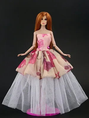 2017 New handmake wedding Dress  Fashion  Clothing Gown For Barbie doll Free shipping