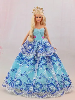 2017 New handmake wedding Dress  Fashion  Clothing Gown For Barbie doll Free shipping