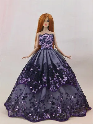 2017 New handmake wedding Dress  Fashion  Clothing Gown For Barbie doll Free shipping