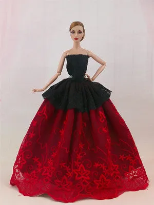 2017 New handmake wedding Dress  Fashion  Clothing Gown For Barbie doll Free shipping