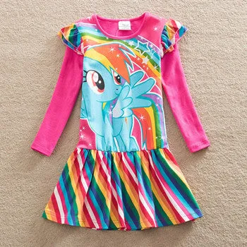 2017 new style cotton my little pony child dress  kids clothes children dress baby girl clothes summer dresses SH6218#