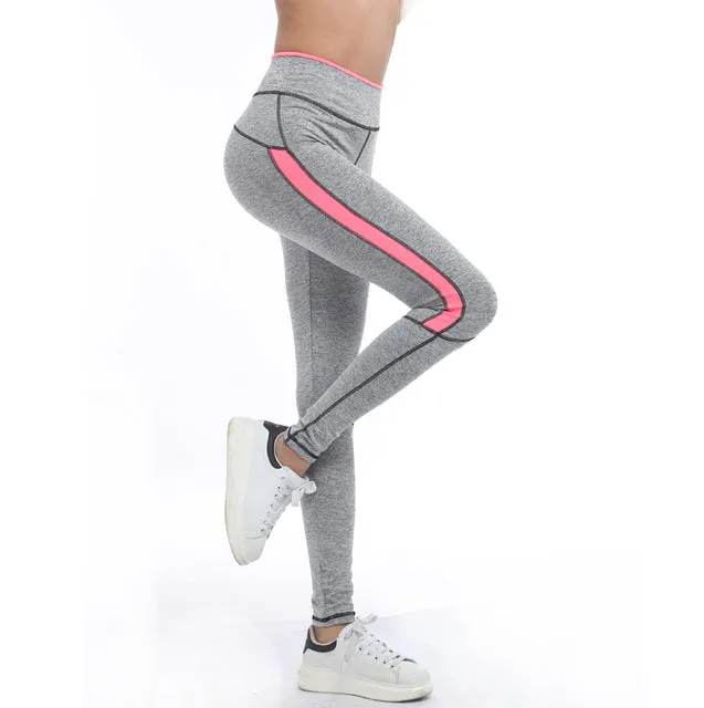 2017 Women Lady Activewear Pink Legging Spring Summer light grey Pant Autumn High Waist Leggins 1208 American Original Order