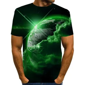 3D Graphic Printed Short Sleeve Shirts Interstellar