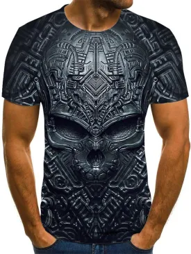 3D Graphic Printed Short Sleeve Shirts Mask