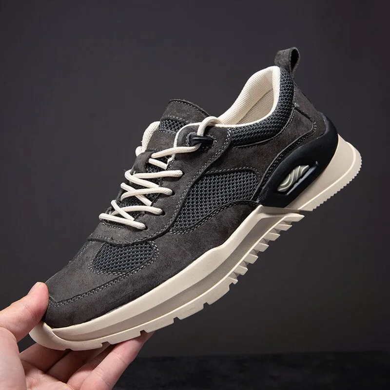 Advbridge Men Sneakers Fashion Oxford Casual Shoes Men Comfortable Lace Up Leather Men Shoes Breathable Fashion Sneakers