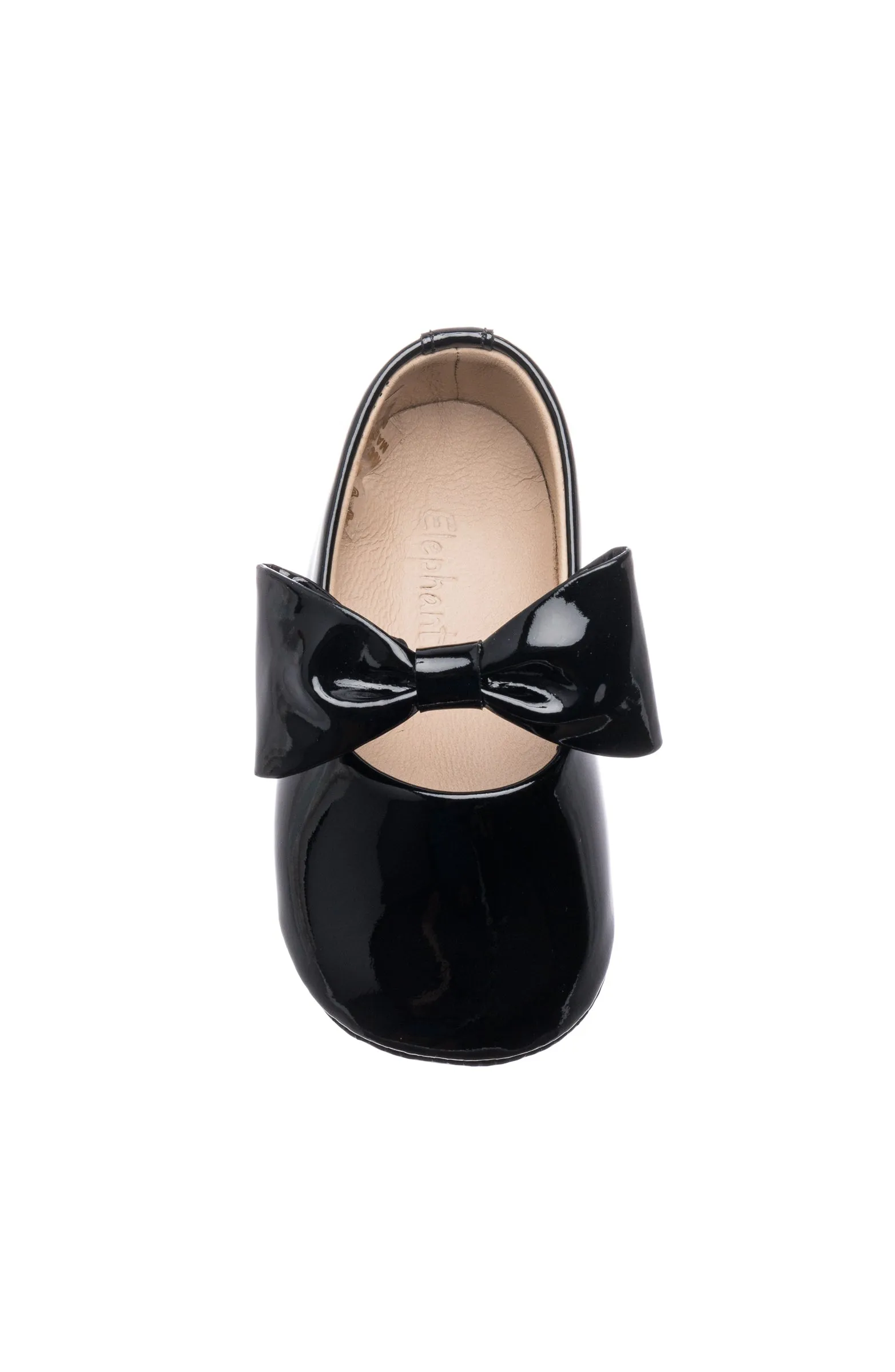 Baby Ballerina with Bow Patent Black