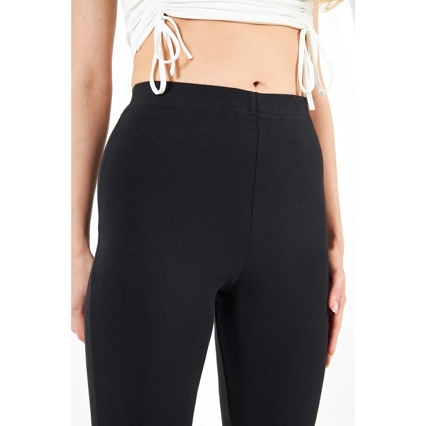 Black Split Hem Leggings