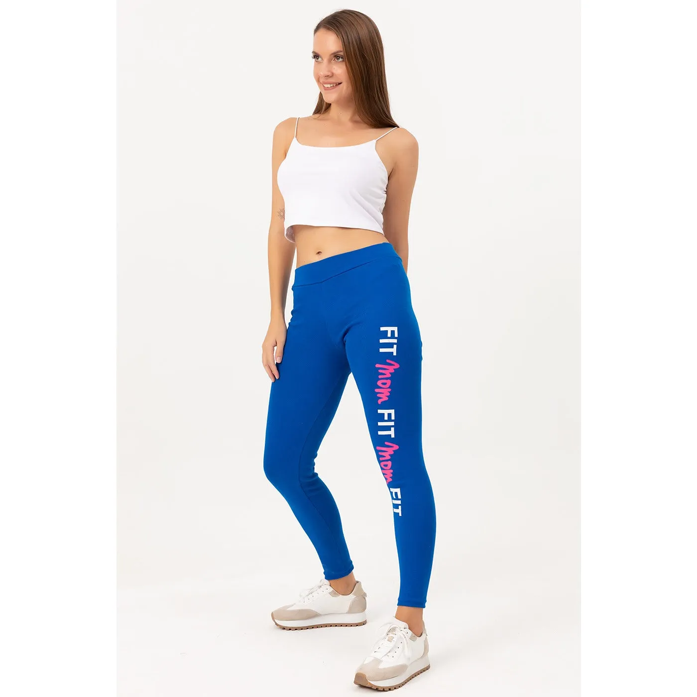 Blue Printed Leggings