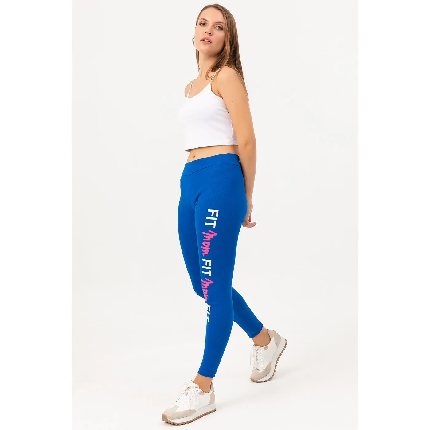 Blue Printed Leggings