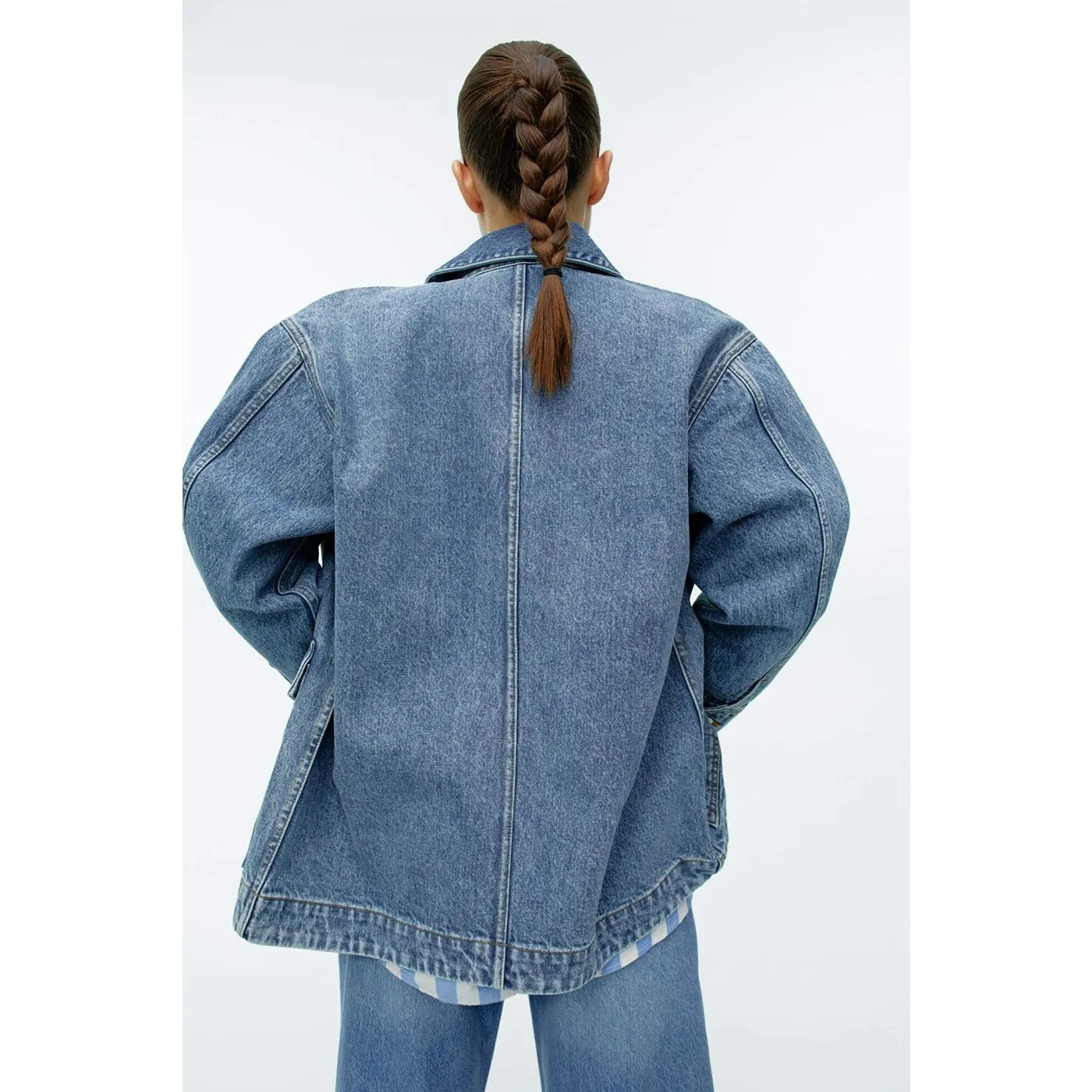 Blue Washed Oversized Denim Jacket