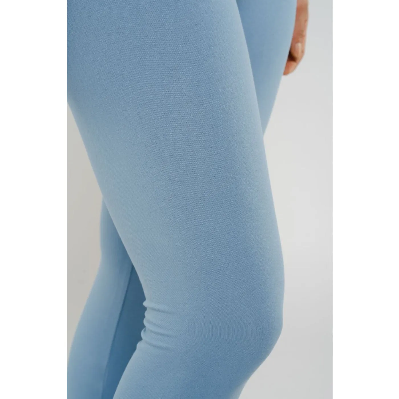 Blueage Light Blue Plain Leggings