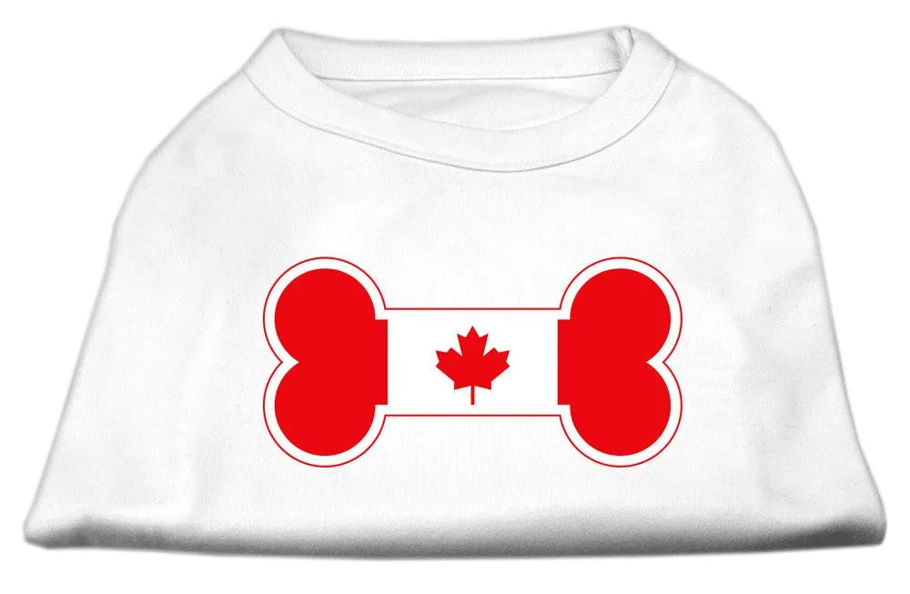 Bone Shaped Canadian Flag Screen Print Shirts White S (10)