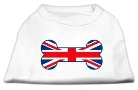 Bone Shaped United Kingdom (Union Jack) Flag Screen Print Shirts White M (12)