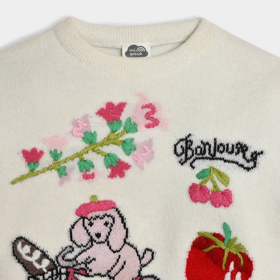 Bonjour Cream Knitted Sweater