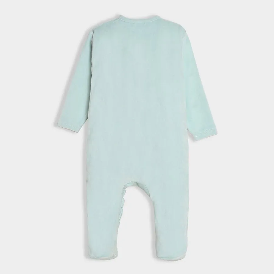 Bonjour Croissant Velour Sleepsuit