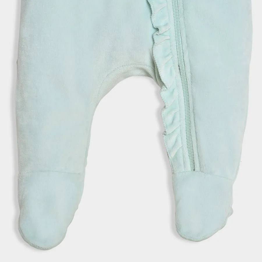 Bonjour Croissant Velour Sleepsuit