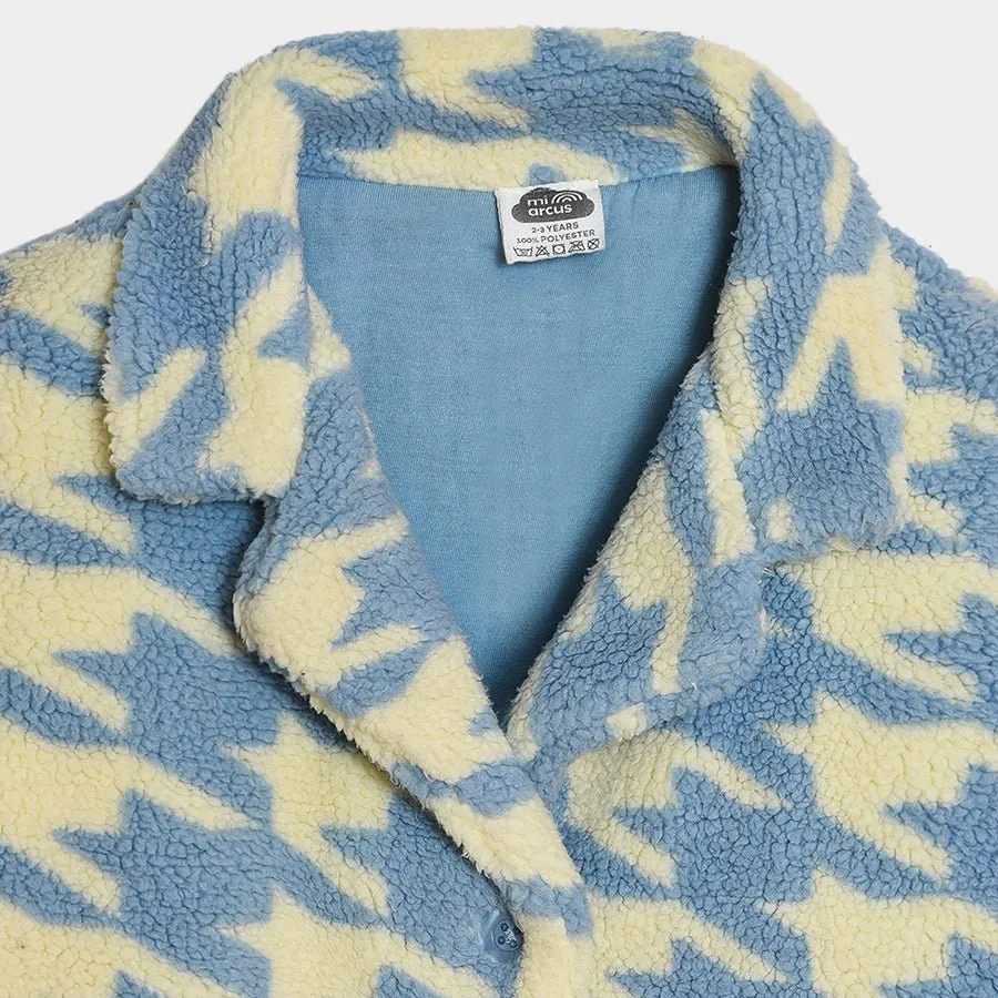 Bonjour Houndstooth Coat Blue