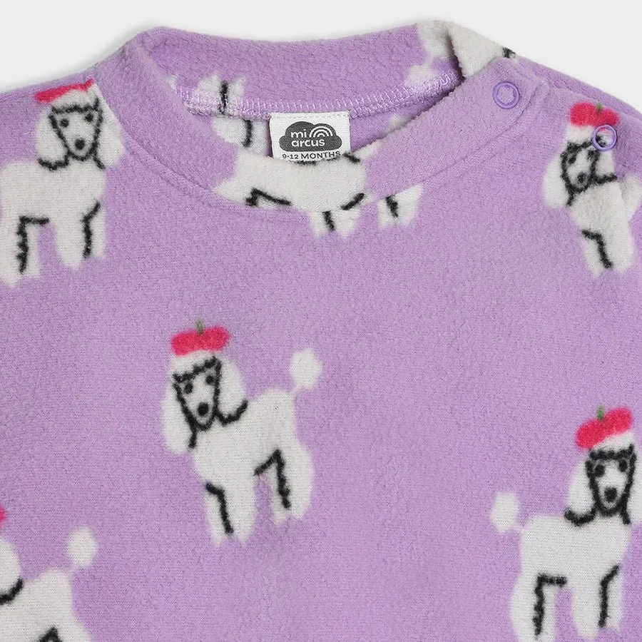 Bonjour Poodle Printed Slumber Set