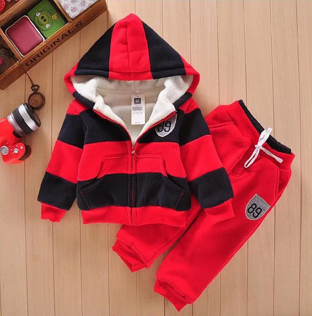 Boys Girls Children Hoodies Winter Wool Sherpa Baby Sports Suit New 2014 Jacket Sweater Coat & Pants Thicken Kids Clothes Sets