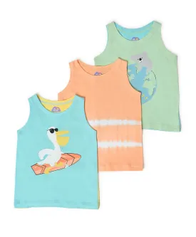 Boys Printed Vest - Pack of 3