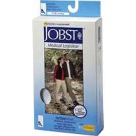 BSN Jobst ActiveWear Knee High Moderate Compression Socks Extra-Large, Cool White, Closed Toe, Unisex, Latex-free - 1 Pair