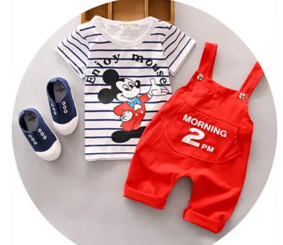 Cartoon Mouse Baby Boy's Clothing Set 2017 New Toddler Boys Clothes Spring Summer Fashion Kids Clothes T-shirt Shorts T548