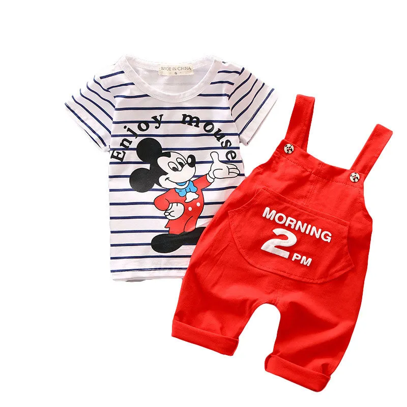 Cartoon Mouse Baby Boy's Clothing Set 2017 New Toddler Boys Clothes Spring Summer Fashion Kids Clothes T-shirt Shorts T548