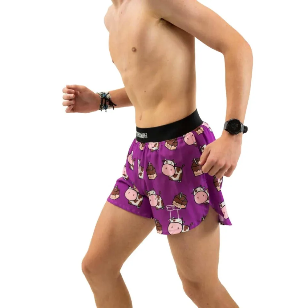 ChicknLegs Men's Choccy Cows Half Split Shorts 4"