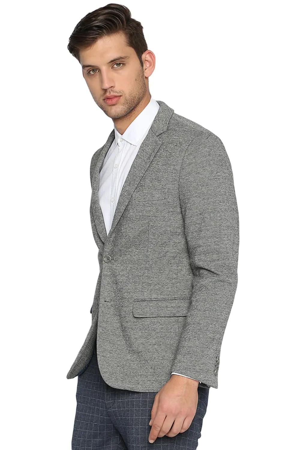 Comfort Fit 2 Button Knitted Blazer