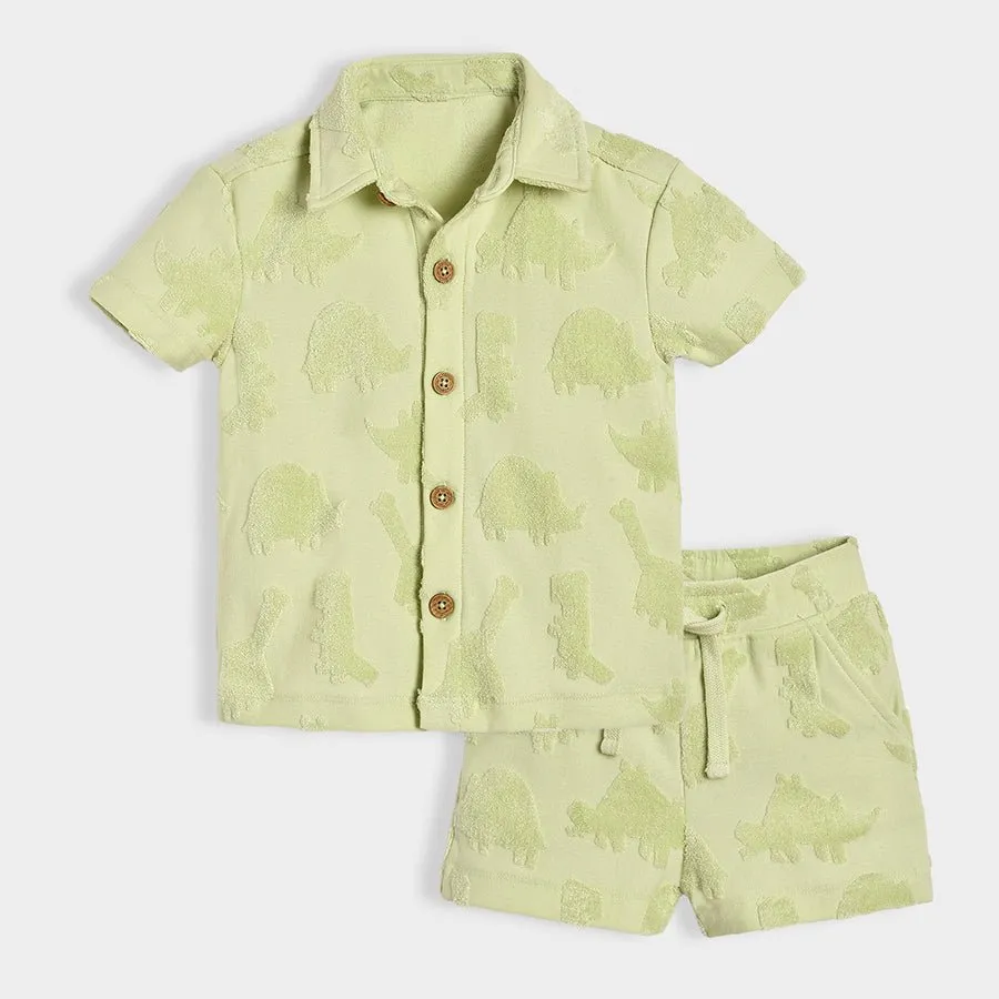 Dinomite Seafoam Green Shirt & Shorts Set