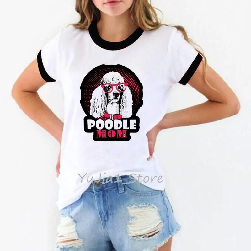 Dog mom print funny t shirt summer top graphic tees pet lover friends gift t-shirt