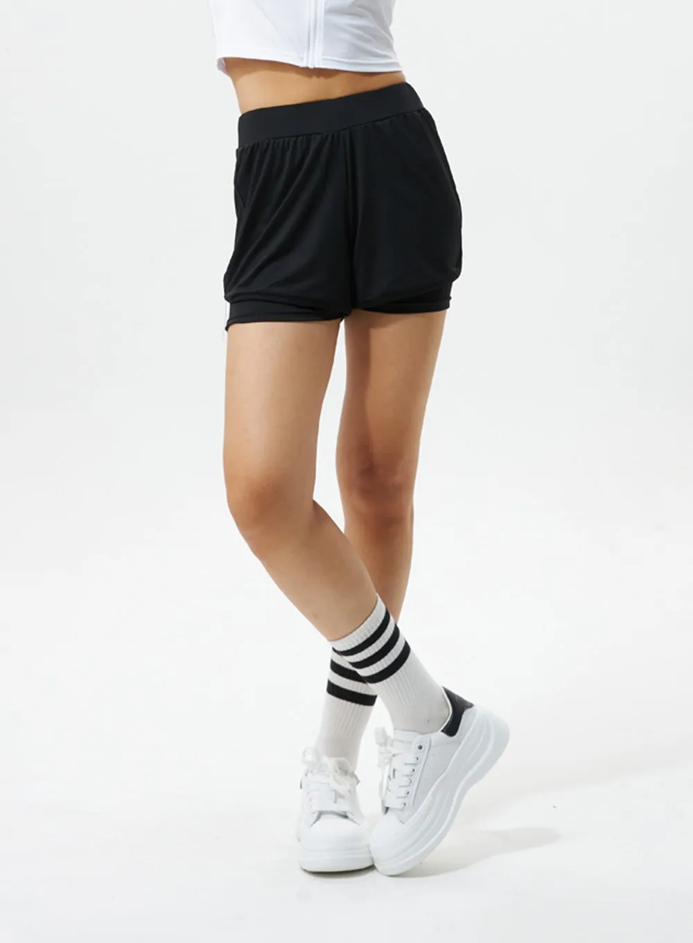 Double Layer Activewear Shorts IS322