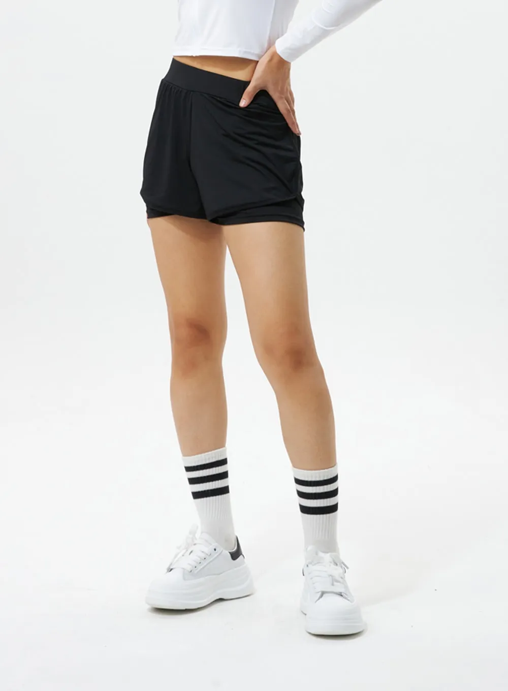 Double Layer Activewear Shorts IS322