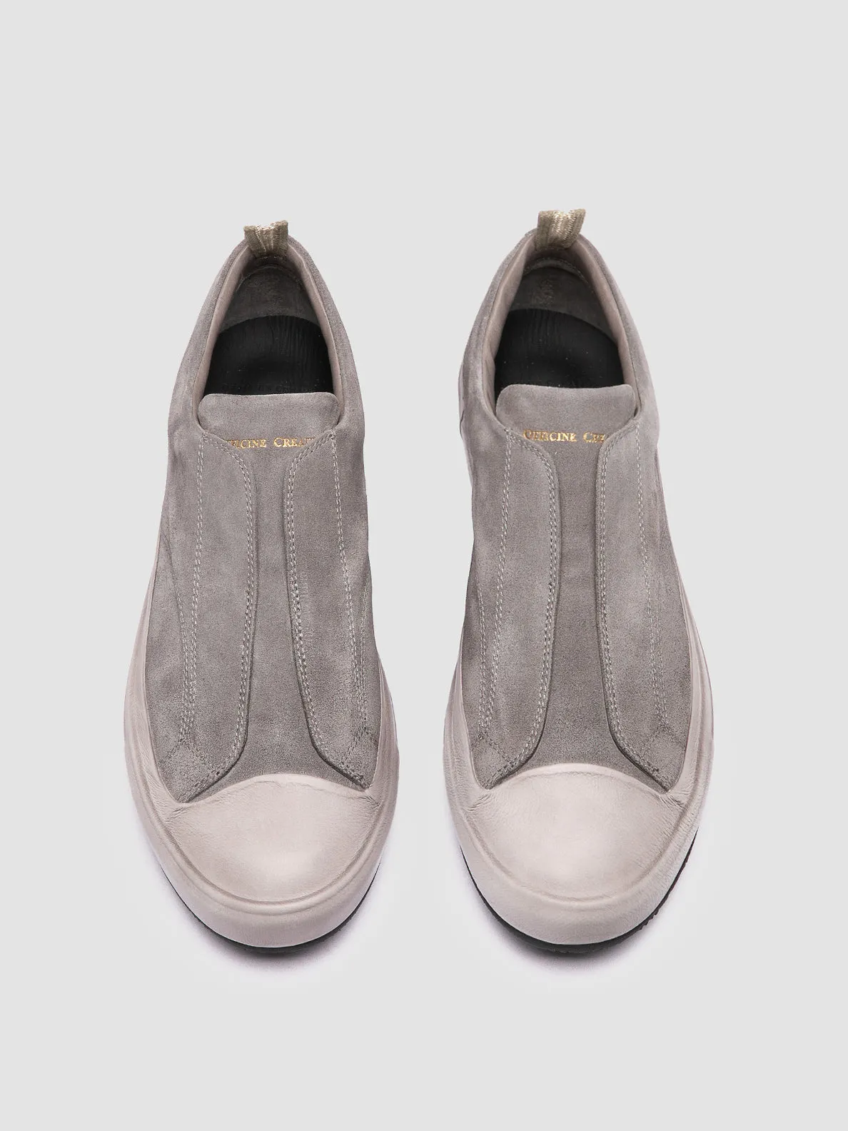 DUB 001 - Grey Leather and Suede Slip On Sneakers