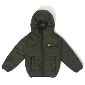 Farm Friends Hooded Green Puffer Jacket for Kids