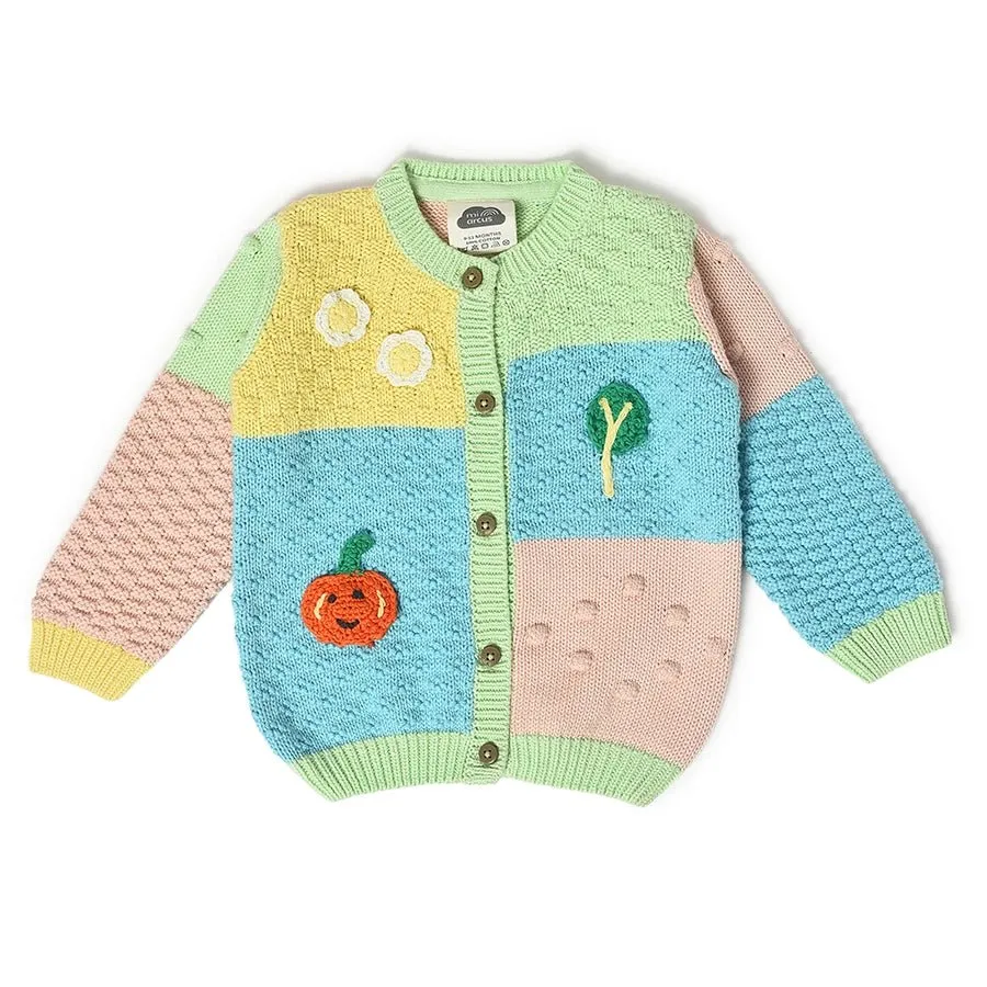 Farm Friends Knitted Colorblock Sweater for Kids