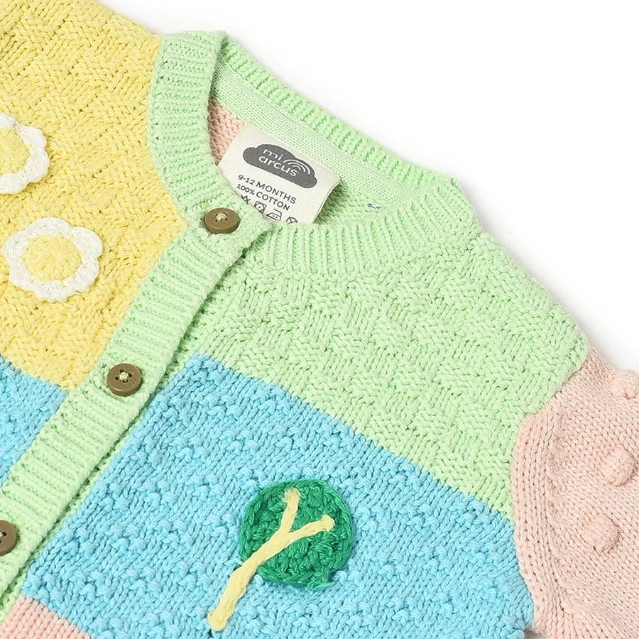 Farm Friends Knitted Colorblock Sweater for Kids