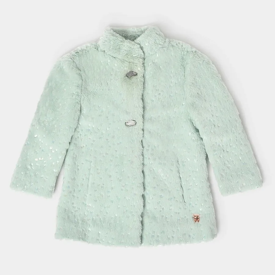 Farm Friends Texture Fur Jacket Green