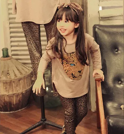 Girls Clothes Toddler Girls Clothing Sets Baby Girls Kids Clothes Children Clothing Full Sleeve T Shirt Leopard Legging Vestidos