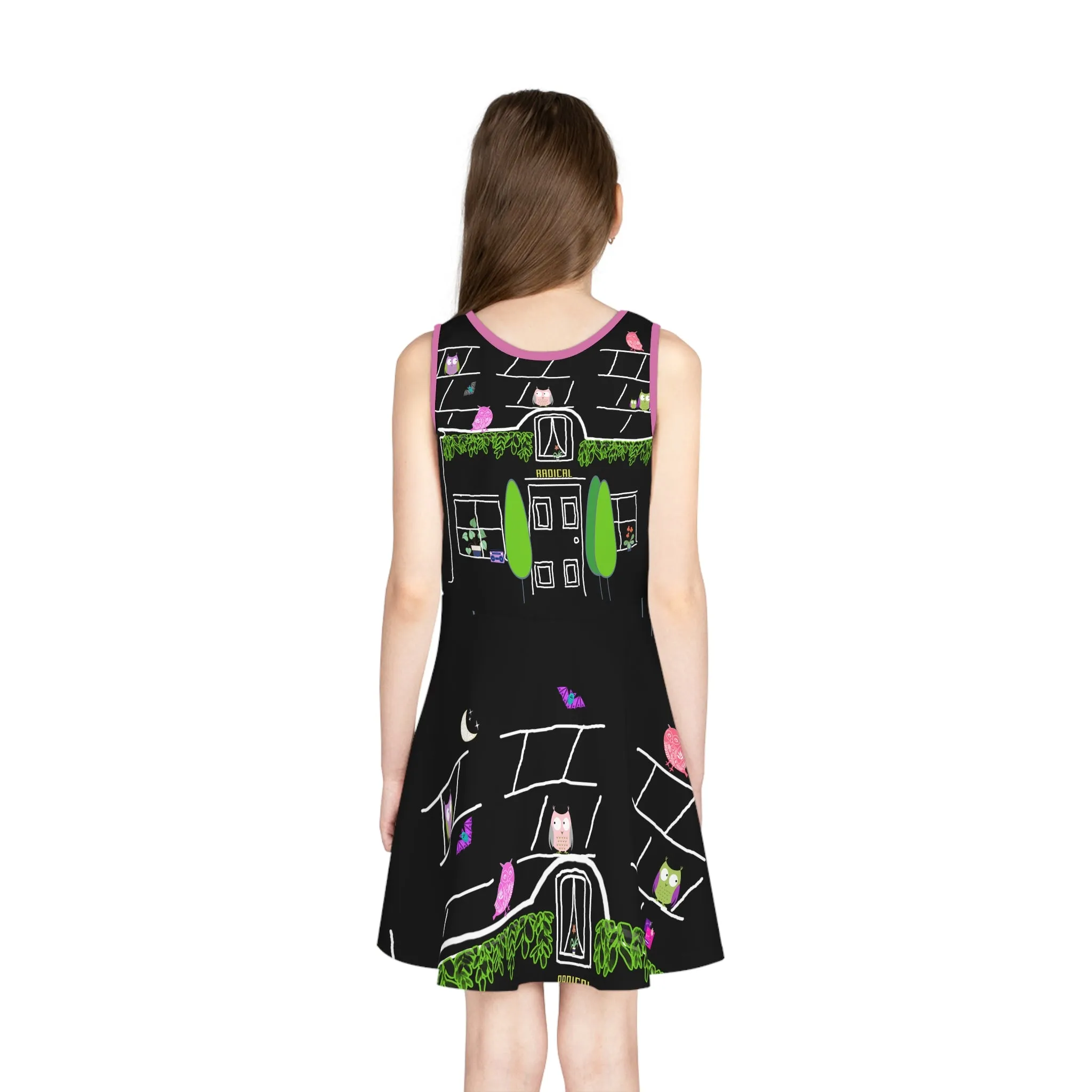 Girls' Sleeveless Sundress (AOP) OWL HOUSE