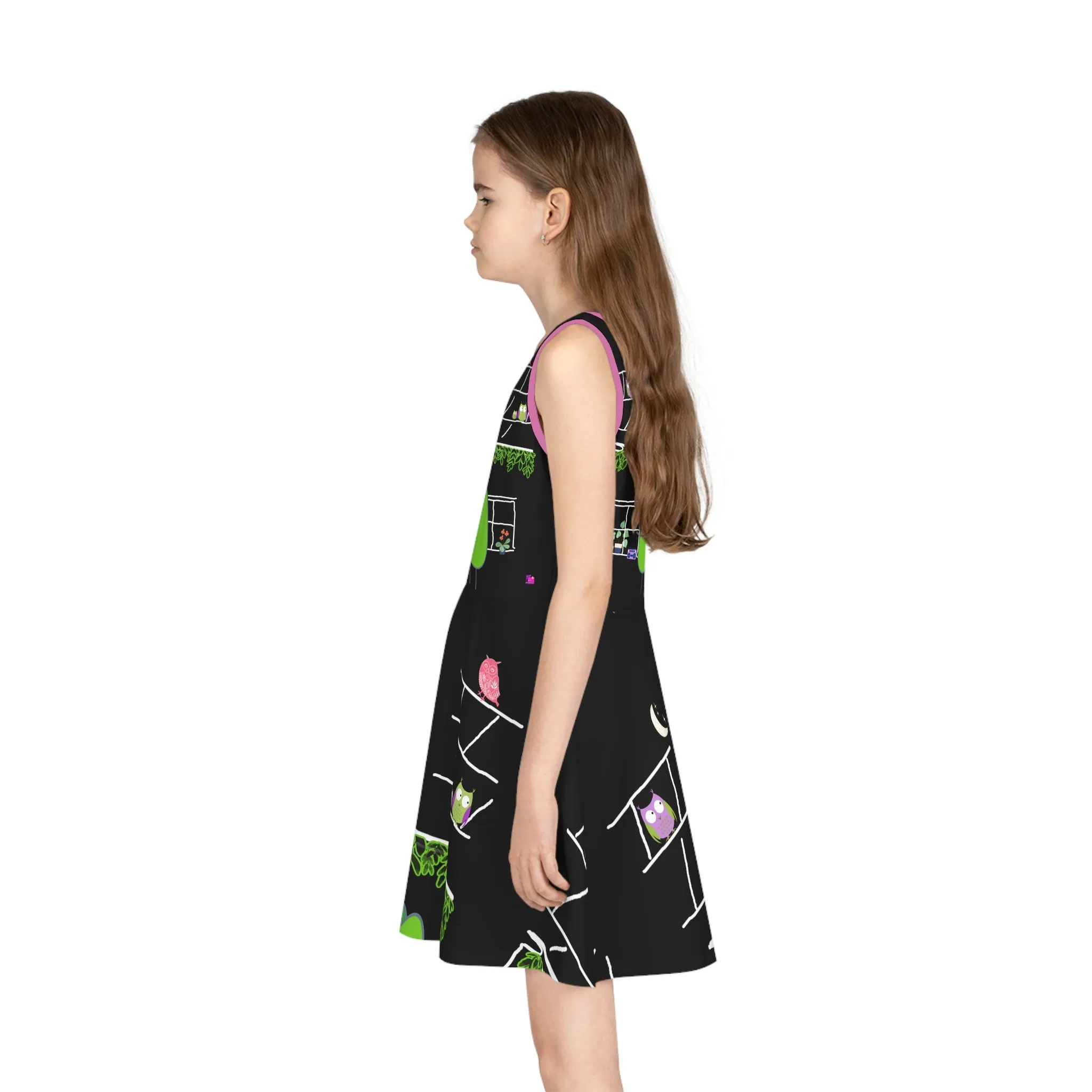 Girls' Sleeveless Sundress (AOP) OWL HOUSE