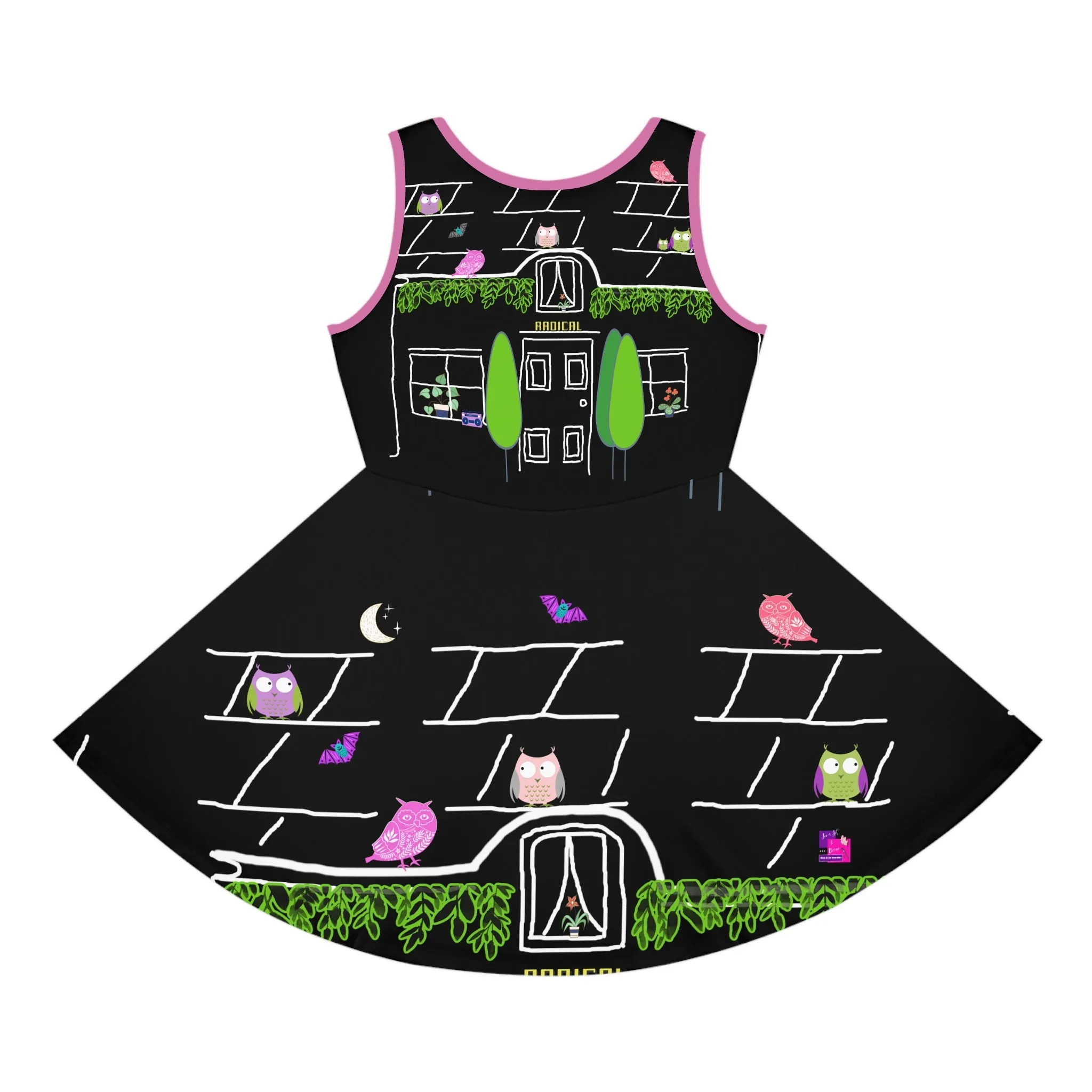 Girls' Sleeveless Sundress (AOP) OWL HOUSE