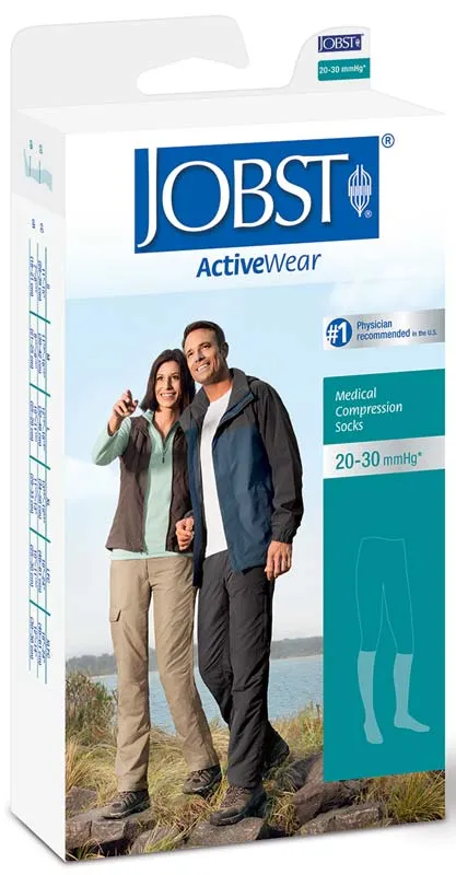 JOBST Activewear Knee-High Firm Compression Socks Small, Black