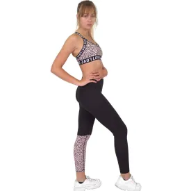 Jordena Leggings & Sports Bra Set - Black & Leopard Print