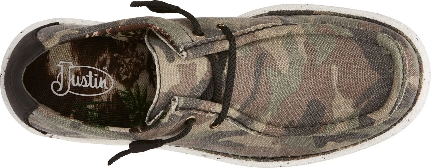 Justin Oxfords Womens Brown Camo Hazer Canvas Sneaker Shoes